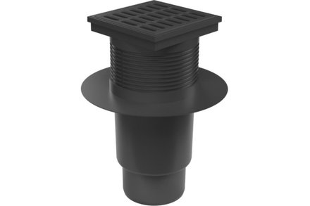 Vpusť kanalizační Enpro Vpusť kanalizační spodní D 110 mm, límec, suchá klapka, plastová mřížka, černá