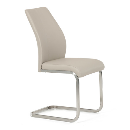 Moderní jídelní židle Autronic Židle jídelní, krémová ekokůže, pohupová podnož broušený nerez (DCL-D1277 CRM) (11)