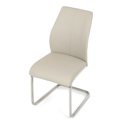 Moderní jídelní židle Autronic Židle jídelní, krémová ekokůže, pohupová podnož broušený nerez (DCL-D1277 CRM) (14)