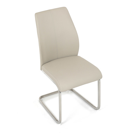 Moderní jídelní židle Autronic Židle jídelní, krémová ekokůže, pohupová podnož broušený nerez (DCL-D1277 CRM) (24)