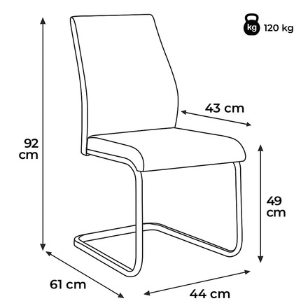 Moderní jídelní židle Autronic Židle jídelní, krémová ekokůže, pohupová podnož broušený nerez (DCL-D1277 CRM) (27)