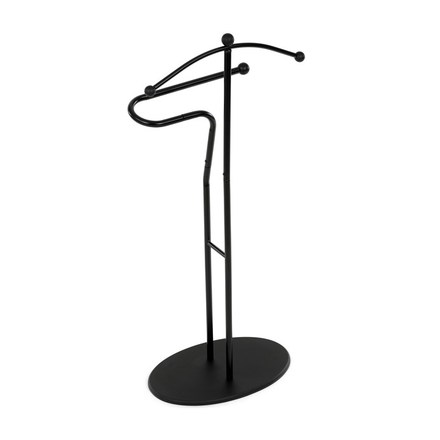 Němý sluha Autronic Němý sluha, výška 110 cm, masiv kaučukovník, černé moření, kov černý (83213 BK) (13)