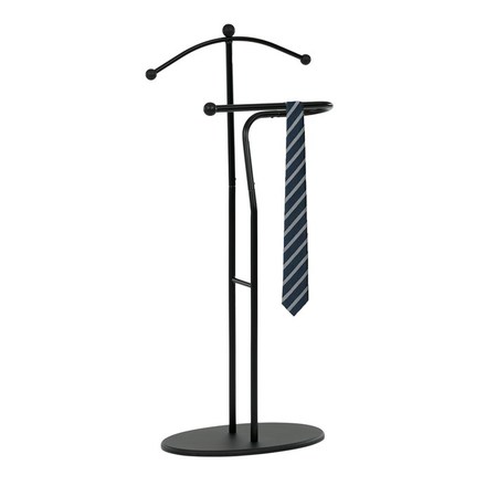 Němý sluha Autronic Němý sluha, výška 110 cm, masiv kaučukovník, černé moření, kov černý (83213 BK) (1)