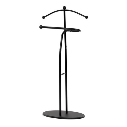 Němý sluha Autronic Němý sluha, výška 110 cm, masiv kaučukovník, černé moření, kov černý (83213 BK) (3)