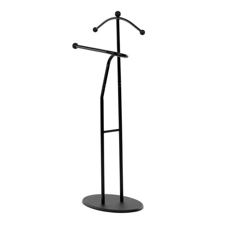 Němý sluha Autronic Němý sluha, výška 110 cm, masiv kaučukovník, černé moření, kov černý (83213 BK) (4)