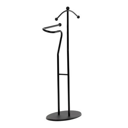 Němý sluha Autronic Němý sluha, výška 110 cm, masiv kaučukovník, černé moření, kov černý (83213 BK) (6)