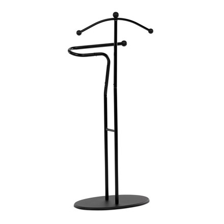 Němý sluha Autronic Němý sluha, výška 110 cm, masiv kaučukovník, černé moření, kov černý (83213 BK) (7)