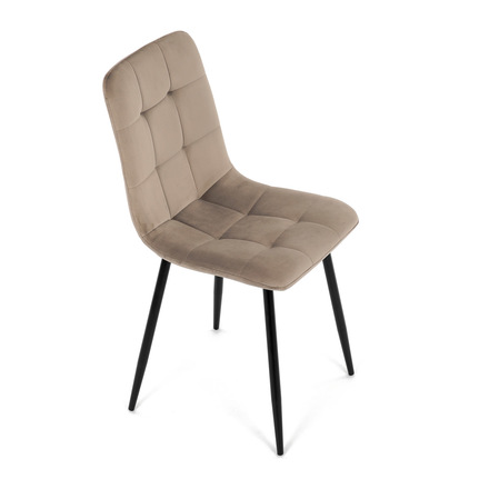 Moderní jídelní židle Autronic Židle jídelní, krémová sametová látka, nohy černý kov (CT-281 CRM4) (24)