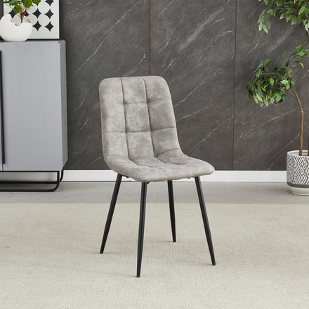 Moderní jídelní židle Autronic Židle jídelní, šedá látka cowboy, nohy černý kov (CT-281 GREY3) (1)