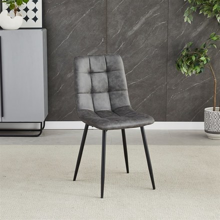 Moderní jídelní židle Autronic Židle jídelní, antracitová látka cowboy, nohy černý kov (CT-281 BK3) (1)