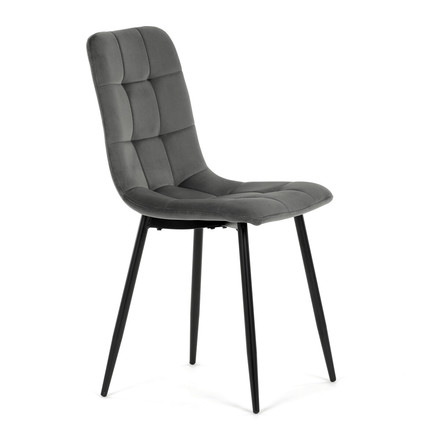 Moderní jídelní židle Autronic Židle jídelní, šedá sametová látka, nohy černý kov (CT-281 GREY4) (12)
