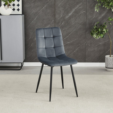Moderní jídelní židle Autronic Židle jídelní, šedá sametová látka, nohy černý kov (CT-281 GREY4) (1)