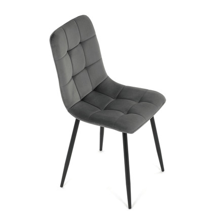 Moderní jídelní židle Autronic Židle jídelní, šedá sametová látka, nohy černý kov (CT-281 GREY4) (24)