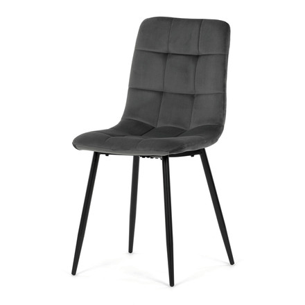 Moderní jídelní židle Autronic Židle jídelní, šedá sametová látka, nohy černý kov (CT-281 GREY4) (3)