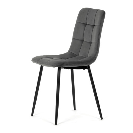 Moderní jídelní židle Autronic Židle jídelní, šedá sametová látka, nohy černý kov (CT-281 GREY4) (4)