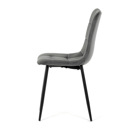 Moderní jídelní židle Autronic Židle jídelní, šedá sametová látka, nohy černý kov (CT-281 GREY4) (5)