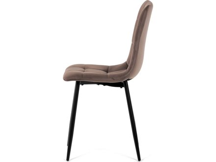 Moderní jídelní židle Autronic Židle jídelní, hnědá sametová látka, nohy černý kov (CT-281 BR4) (3)