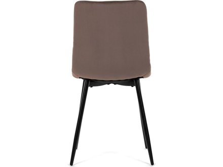Moderní jídelní židle Autronic Židle jídelní, hnědá sametová látka, nohy černý kov (CT-281 BR4) (4)
