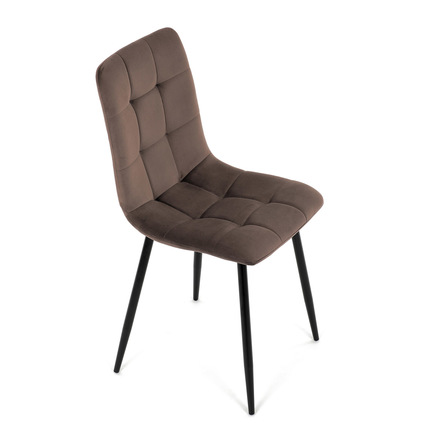 Moderní jídelní židle Autronic Židle jídelní, hnědá sametová látka, nohy černý kov (CT-281 BR4) (24)