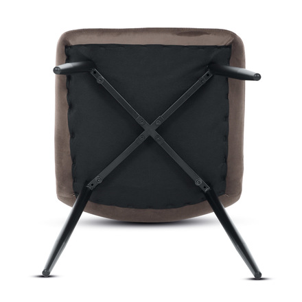 Moderní jídelní židle Autronic Židle jídelní, hnědá sametová látka, nohy černý kov (CT-281 BR4) (28)