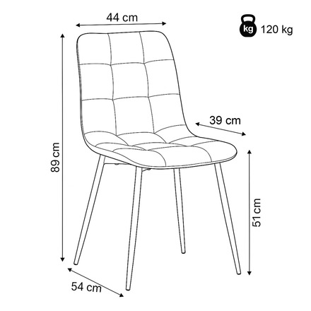 Moderní jídelní židle Autronic Židle jídelní, hnědá sametová látka, nohy černý kov (CT-281 BR4) (31)
