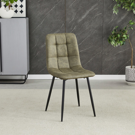 Moderní jídelní židle Autronic Židle jídelní, zelená látka cowboy, nohy černý kov (CT-281 GRN3) (1)