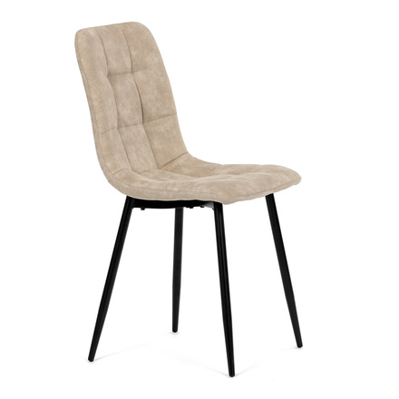 Moderní jídelní židle Autronic Židle jídelní, krémová látka cowboy, nohy černý kov (CT-281 CRM3) (12)