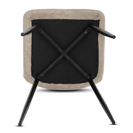 Moderní jídelní židle Autronic Židle jídelní, krémová látka cowboy, nohy černý kov (CT-281 CRM3) (28)