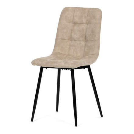 Moderní jídelní židle Autronic Židle jídelní, krémová látka cowboy, nohy černý kov (CT-281 CRM3) (3)