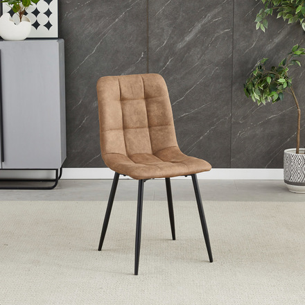 Moderní jídelní židle Autronic Židle jídelní, hnědá látka cowboy, nohy černý kov (CT-281 BR3) (1)