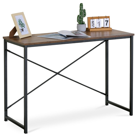 Pracovní stůl Autronic Stůl pracovní, MDF, dekor staré dřevo, černý kov (GD-504 OLW) (5)