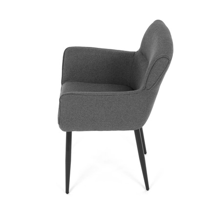 Moderní jídelní židle Autronic Židle jídelní, snadno čistitelná šedá látka, černý matný lak, kovové nohy (DCH-J2159 GREY2) (15)