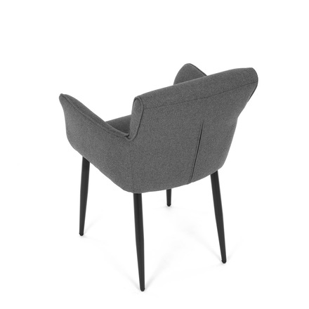 Moderní jídelní židle Autronic Židle jídelní, snadno čistitelná šedá látka, černý matný lak, kovové nohy (DCH-J2159 GREY2) (17)