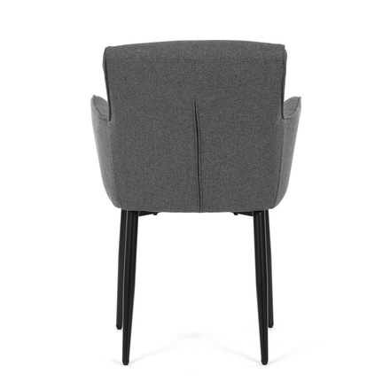 Moderní jídelní židle Autronic Židle jídelní, snadno čistitelná šedá látka, černý matný lak, kovové nohy (DCH-J2159 GREY2) (6)