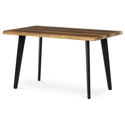 Moderní jídelní stůl Autronic Stůl jídelní, 130x80x75 cm, MDF deska, dekor staré dřevo, kov, černý lak (HT-F4413 OLW)
