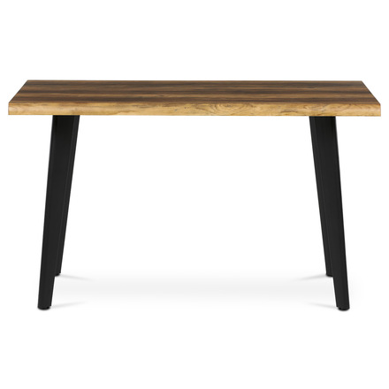 Moderní jídelní stůl Autronic Stůl jídelní, 130x80x75 cm, MDF deska, dekor staré dřevo, kov, černý lak (HT-F4413 OLW) (1)
