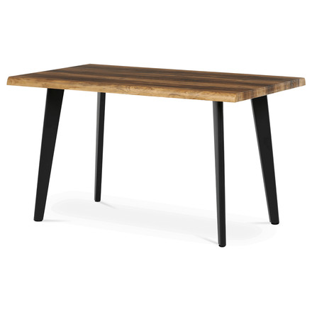 Moderní jídelní stůl Autronic Stůl jídelní, 130x80x75 cm, MDF deska, dekor staré dřevo, kov, černý lak (HT-F4413 OLW) (3)