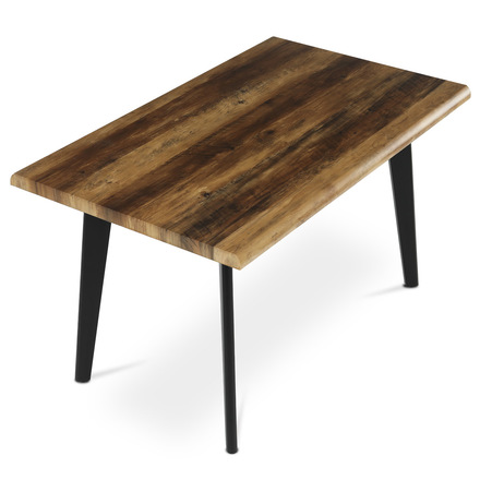 Moderní jídelní stůl Autronic Stůl jídelní, 130x80x75 cm, MDF deska, dekor staré dřevo, kov, černý lak (HT-F4413 OLW) (4)
