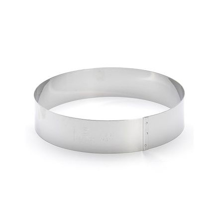 Dortový kruh de Buyer 3989.20, průměr 20 cm, výška 4,5 cm, kulatý, nerezová ocel, hladký vnitřní povrch