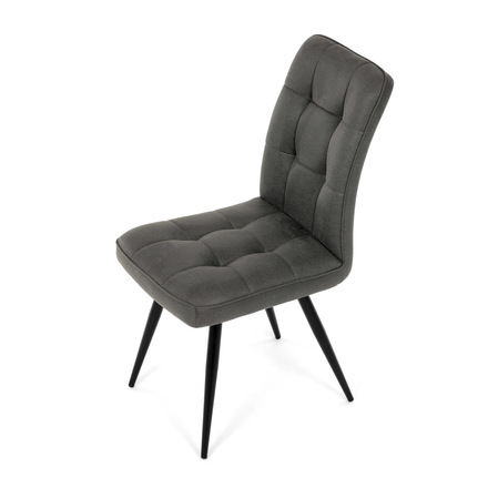 Moderní jídelní židle Autronic šedá látka v dekoru broušené kůže, černý kov (DCL-D1250 GREY3) (15)