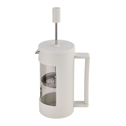 Konvice na čaj a kávu Bergner BG-38360-GY LINES French Press 350 ml bílá (1)
