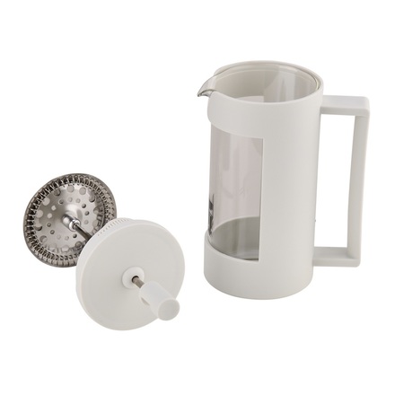 Konvice na čaj a kávu Bergner BG-38360-GY LINES French Press 350 ml bílá (4)