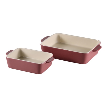 Zapékací miska Bergner BG-13434-RD kamenina MAROON sada 2 ks červená burgundy