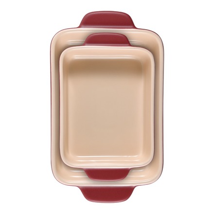 Zapékací miska Bergner BG-13434-RD kamenina MAROON sada 2 ks červená burgundy (2)