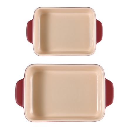 Zapékací miska Bergner BG-13434-RD kamenina MAROON sada 2 ks červená burgundy (3)