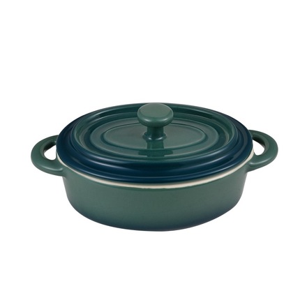 Zapékací miska Bergner BG-13365-GR s poklicí kamenina EXCALIBUR sada 2 ks zelená (1)