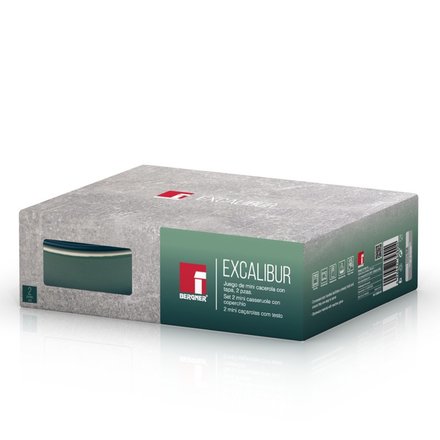 Zapékací miska Bergner BG-13365-GR s poklicí kamenina EXCALIBUR sada 2 ks zelená (2)