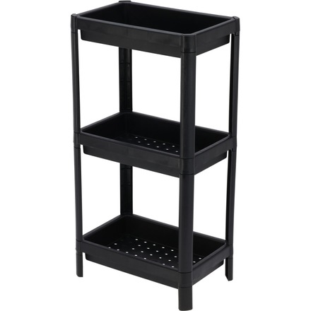Plastový regál Homestyling KO-009000020 3patrový 71 cm černá