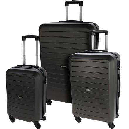 Sada plastových cestovních kufrů Proworld KO-FB5000450 3 ks 50 / 60 / 70 cm antracitová