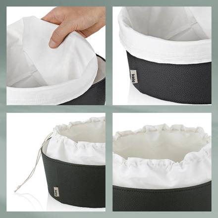 Košík na chleba Kela KL-12547 Grana PU kůže černá 11,0cm 19,0cm (5)